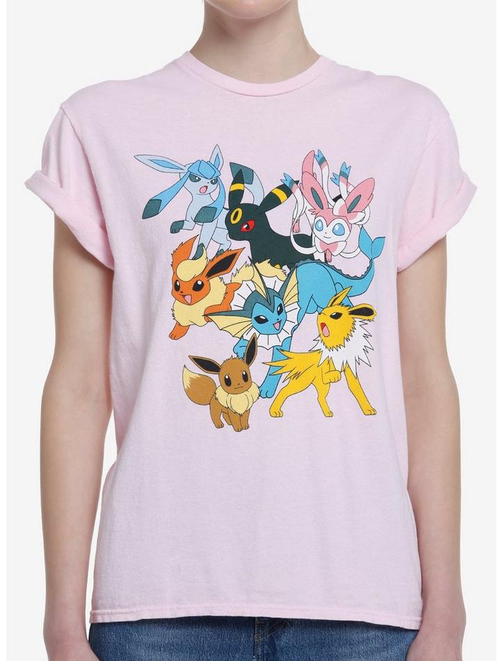 Pokemon Eeveelutions Boyfriend Fit Girls Premium Tee, Classic Style T-Shirt